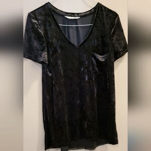 Spring + Mercer Black Velvet Legging Tee Size Medium